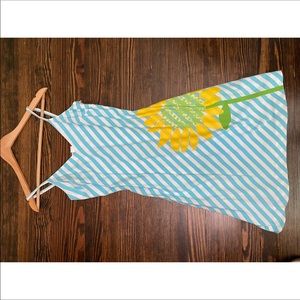 Lilly Pulitzer Blue White Stripe Dress with Flower